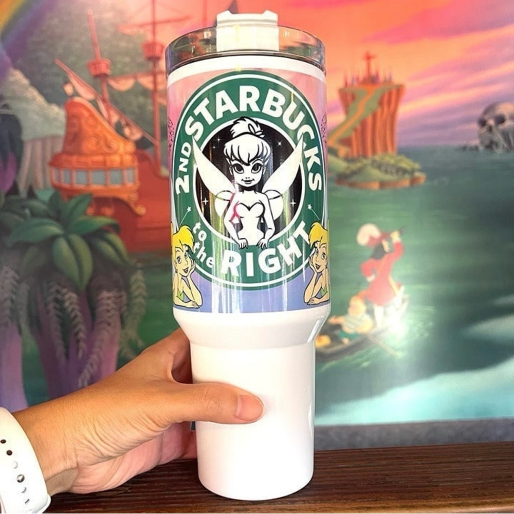 Disney Tinkerbell 40 oz Tumbler/Water bottle/Mug with hand carry handle. - Picture 4 of 8
